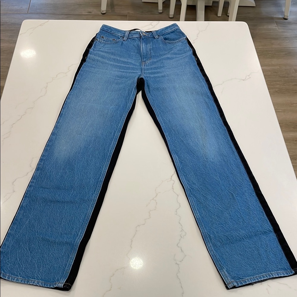 PacSun Blue Straight Leg Jeans with Black Trim